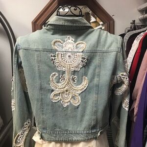 Jean jacket with embellishment